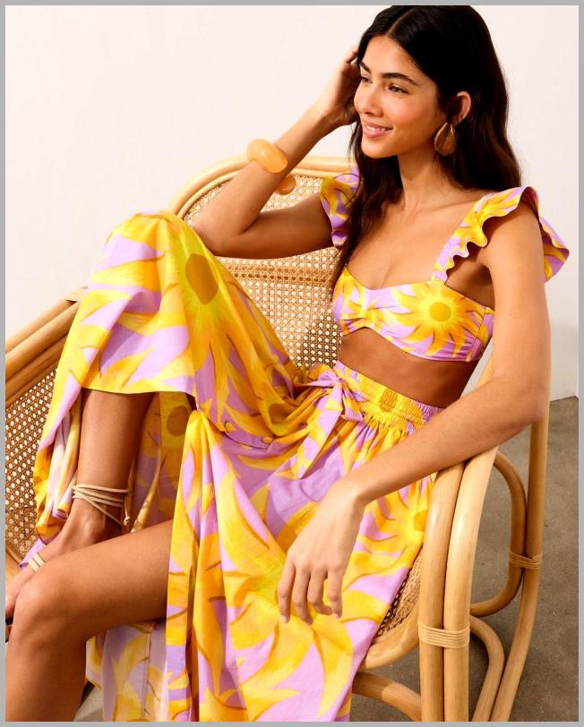 FARM Rio Sunny Side Bandeau Top Sunny Side Lilac