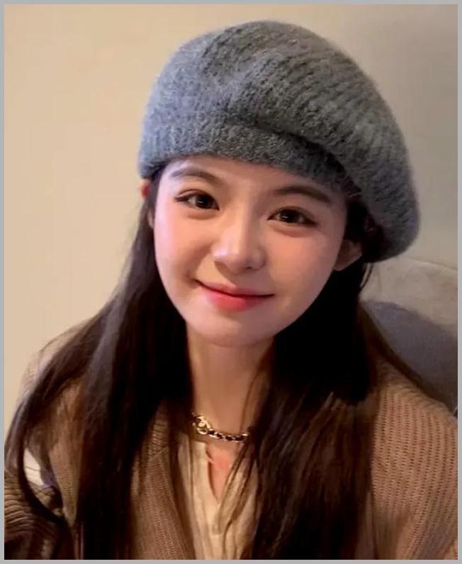 pamumie Plain Knit Beret Dark Gray One Size